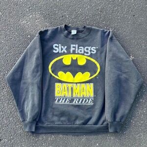 Vintage 1994 Six Flags Batman the Ride Crewneck Sweatshirt  Size xl
